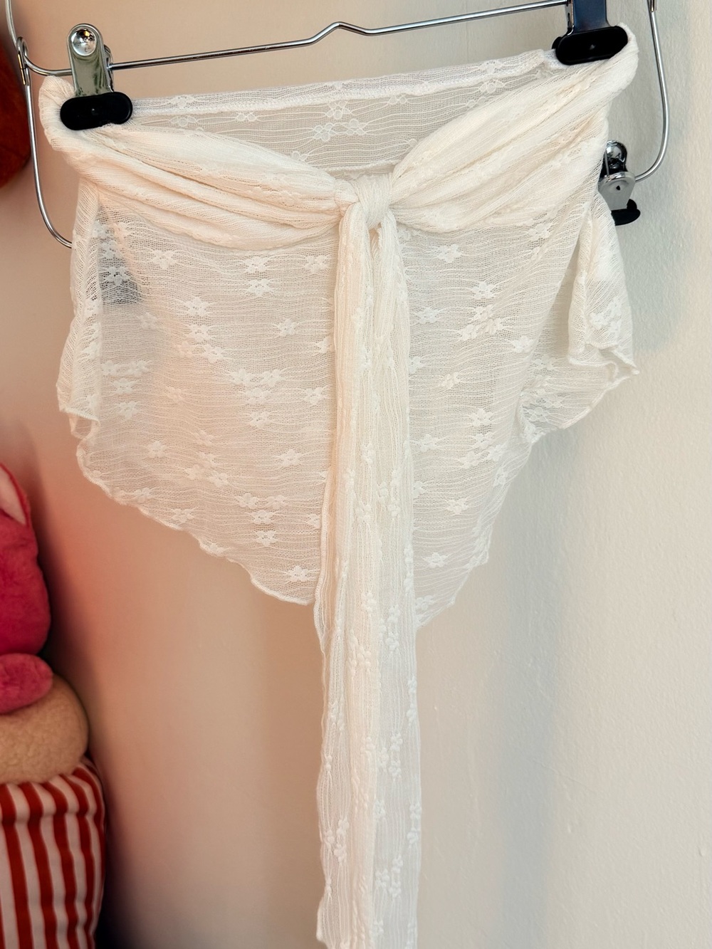 Sheer Tie-Front Crop Top - White